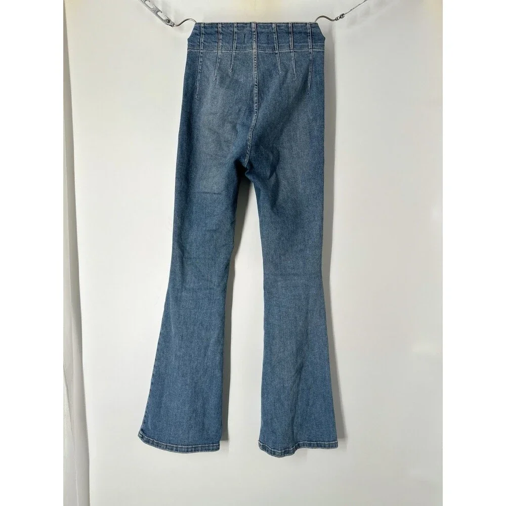Free People We The Free BluebHigh Waisted Flare Bootcut Denim Jeans Size 28